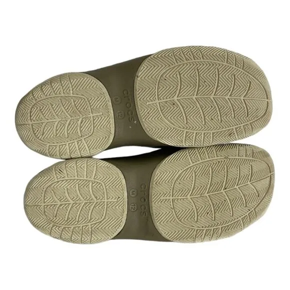 Crocs Swiftwater Men's Beige Khaki Stucco Deck Flip Flop Water Sandal Size 12