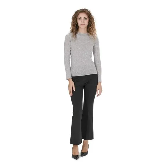Crown of Edinburgh Cashmere Womens Boat Neck Sweater COE 007 ASH GREY Grigio
