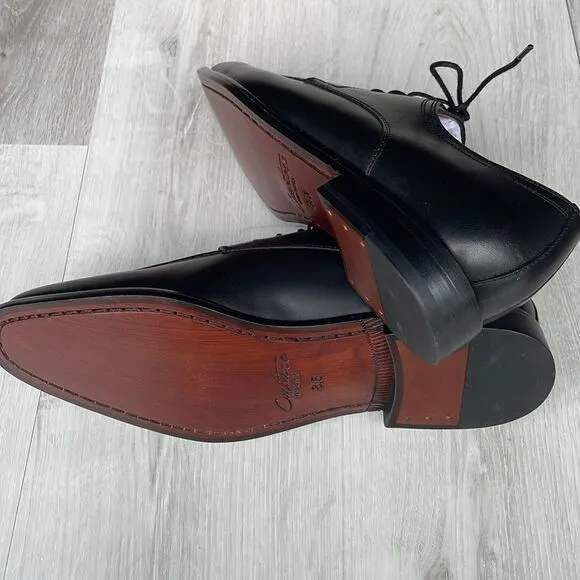 Curatore Lecce apron toe BLACK Italian leather size 8.5 NWT in box