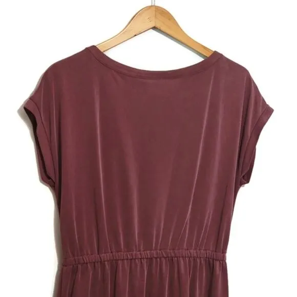 Cynthia Rowley Athleisure Sporty Mini Dress Scoop Neck Short Sleeve Red Size L
