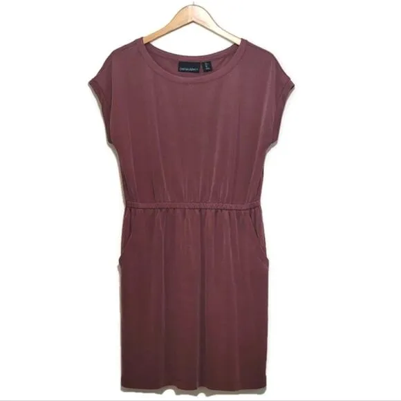 Cynthia Rowley Athleisure Sporty Mini Dress Scoop Neck Short Sleeve Red Size L