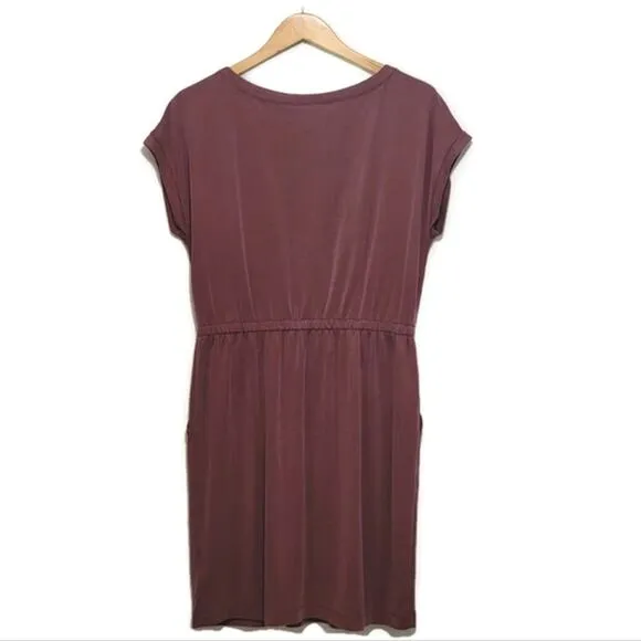 Cynthia Rowley Athleisure Sporty Mini Dress Scoop Neck Short Sleeve Red Size L