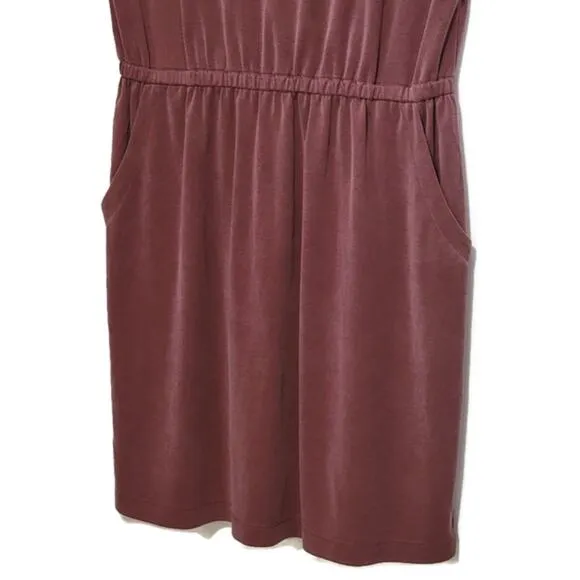 Cynthia Rowley Athleisure Sporty Mini Dress Scoop Neck Short Sleeve Red Size L