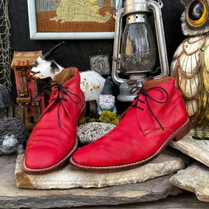 D-Story Red Leather Chukka Boots