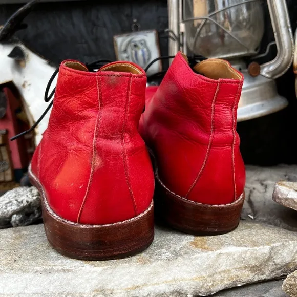 D-Story Red Leather Chukka Boots