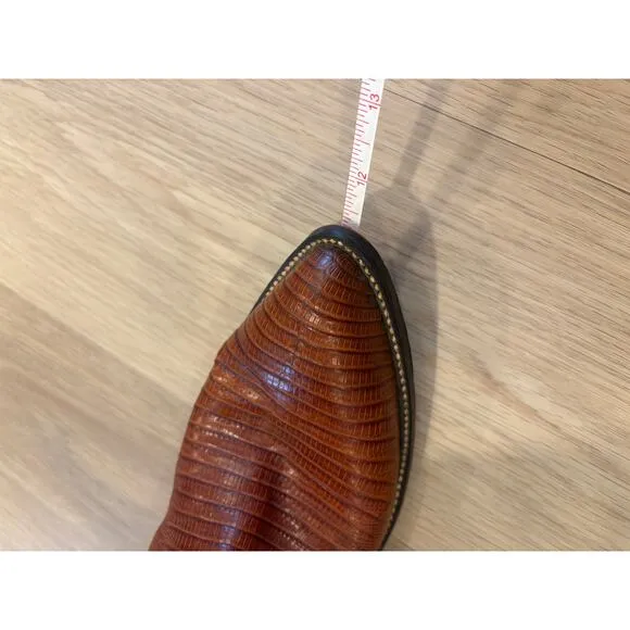 Dan post brown leather cowboy boots with lizard size 12
