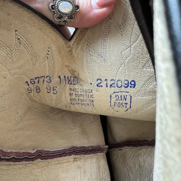 Dan Post Cowboy Boots Men’s Size 11.5 Leather Western Rodeo Work Rancher Barn