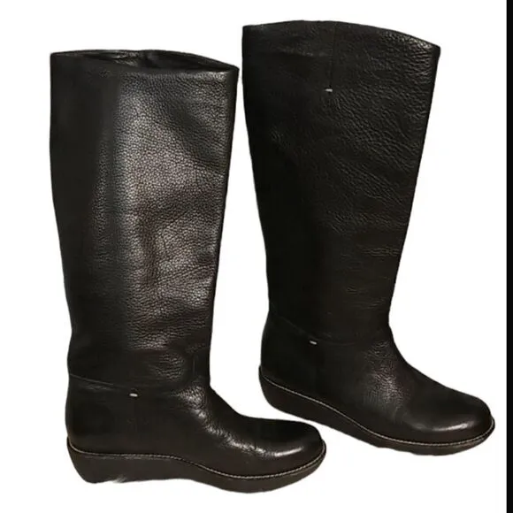 Dani Black Leather Boots