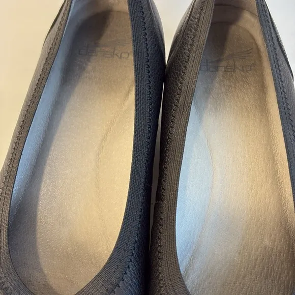 Dansko Black Leather Ballet Flats