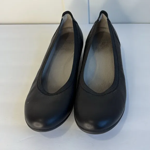 Dansko Black Leather Ballet Flats