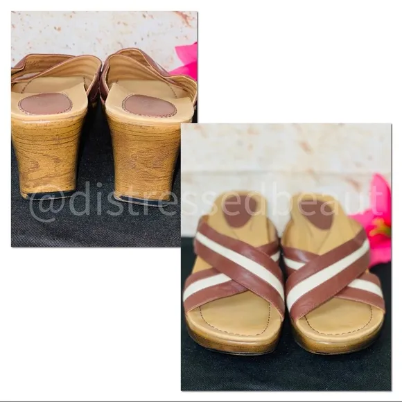 DANSKO EUC Brown Leather Slip On Clogs