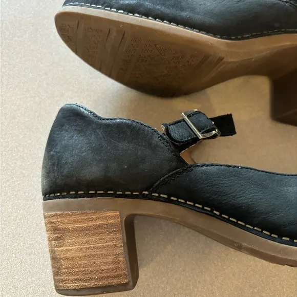 Dansko Harlo Black Mary Jane Block Heel Shoes