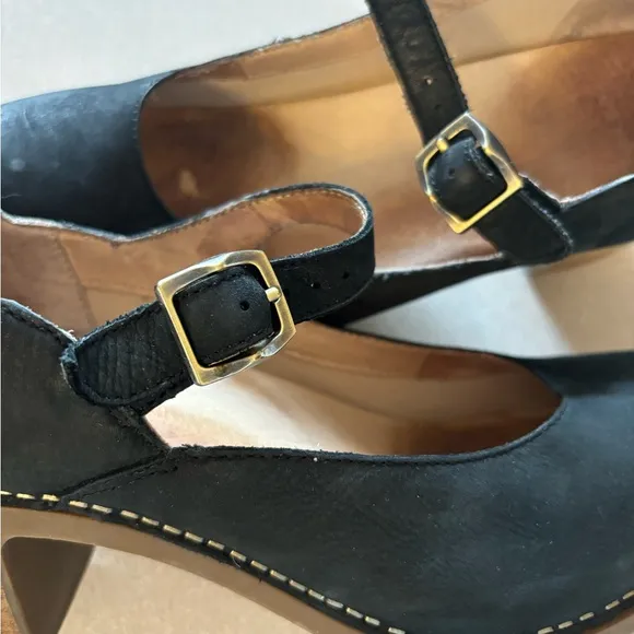 Dansko Harlo Black Mary Jane Block Heel Shoes