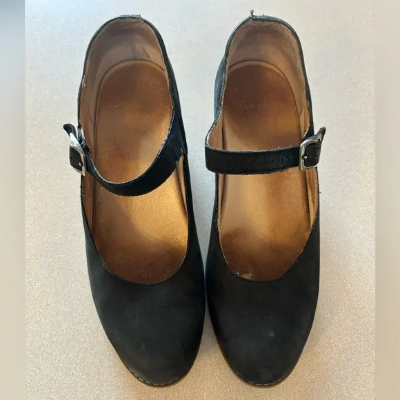 Dansko Harlo Black Mary Jane Block Heel Shoes