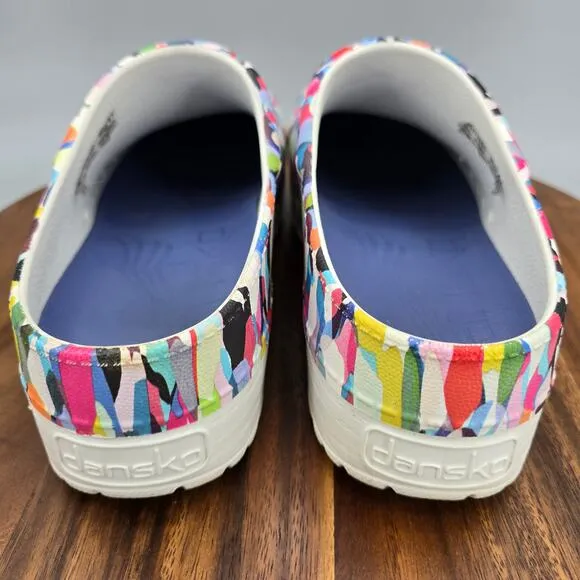 Dansko Kane Kaleidoscope Molded Clogs Women's 10.5 41 Multicolor Slip On Shoes