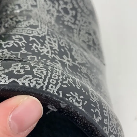 Dansko leather black silver floral professional clog 38