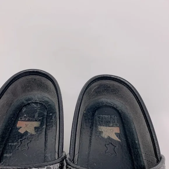Dansko leather black silver floral professional clog 38