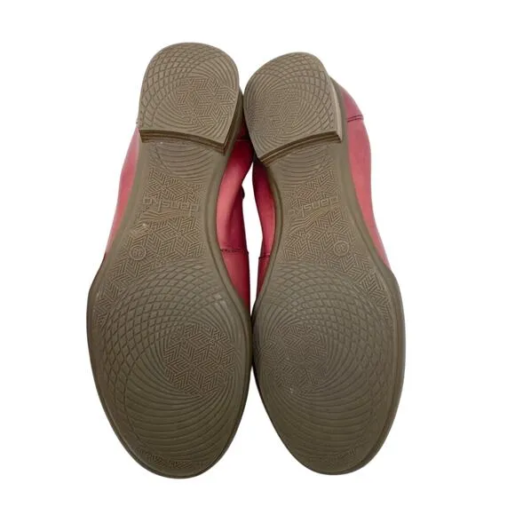 Dansko Red Leather Kira Flats Comfort Shoes Women's Size 38 Arch Support Insoles