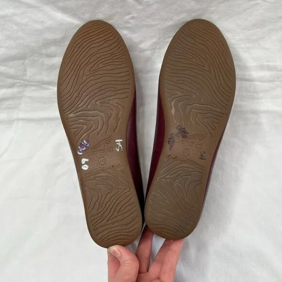 Dansko Womens Lace Burgundy Suede &amp; Leather Slip on Loafers Size 40 / US 10