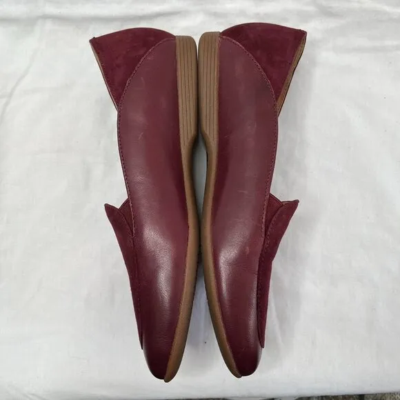 Dansko Womens Lace Burgundy Suede &amp; Leather Slip on Loafers Size 40 / US 10