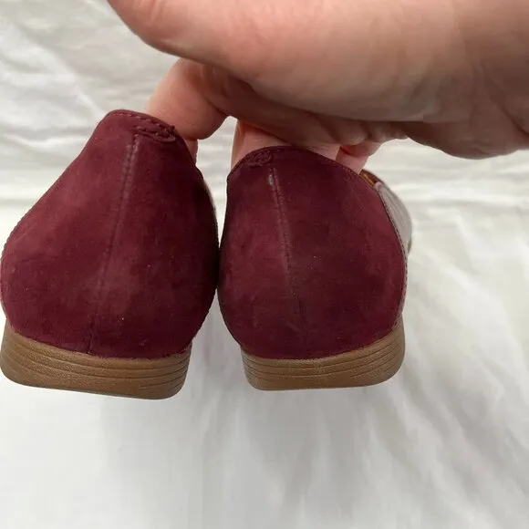 Dansko Womens Lace Burgundy Suede &amp; Leather Slip on Loafers Size 40 / US 10