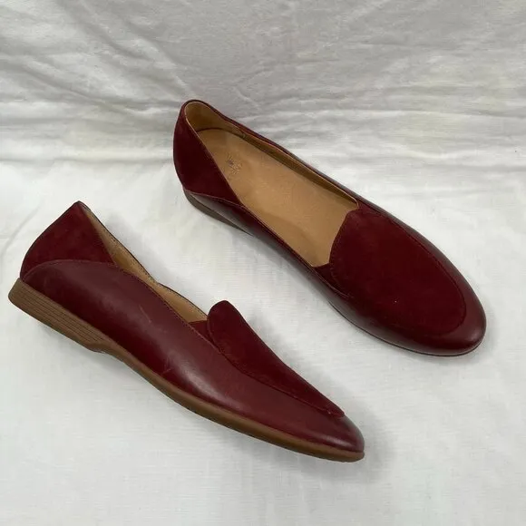 Dansko Womens Lace Burgundy Suede &amp; Leather Slip on Loafers Size 40 / US 10