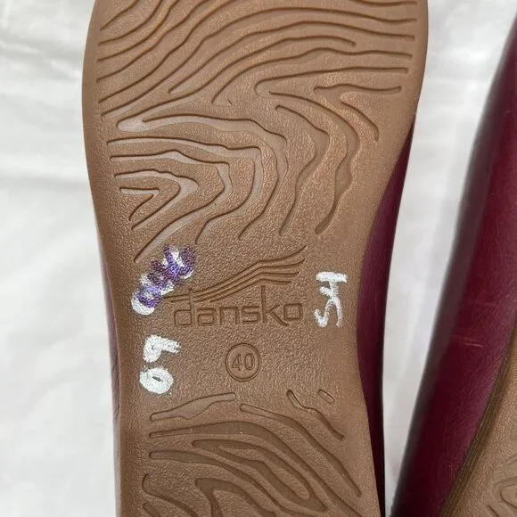 Dansko Womens Lace Burgundy Suede &amp; Leather Slip on Loafers Size 40 / US 10