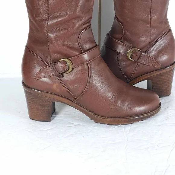 Dansko Women's Nevada EU 36 US 5-5,5 Brown Leather Side Zip Tall Riding Boots