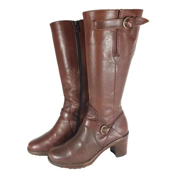 Dansko Women's Nevada EU 36 US 5-5,5 Brown Leather Side Zip Tall Riding Boots