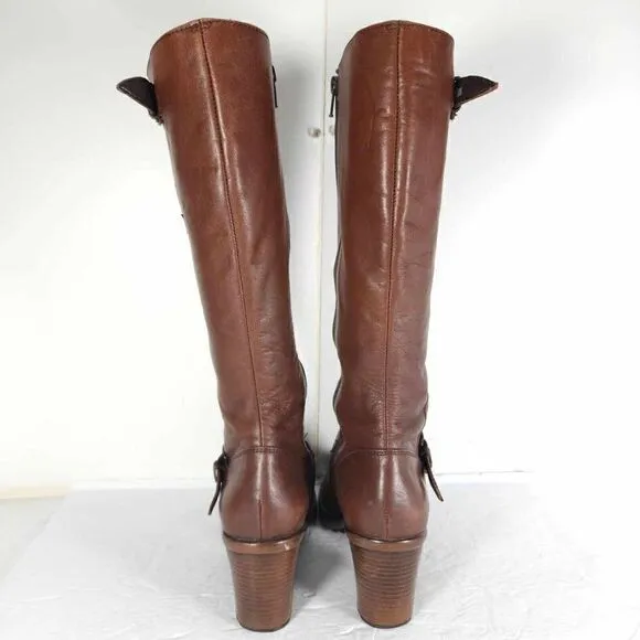 Dansko Women's Nevada EU 36 US 5-5,5 Brown Leather Side Zip Tall Riding Boots