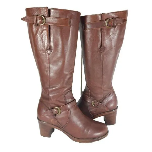 Dansko Women's Nevada EU 36 US 5-5,5 Brown Leather Side Zip Tall Riding Boots