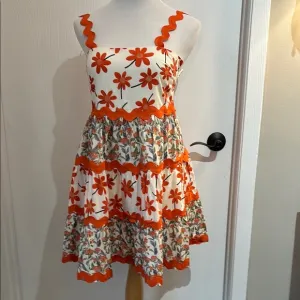 Davi &amp; Dani Retro look dress Dress with Orange Accents