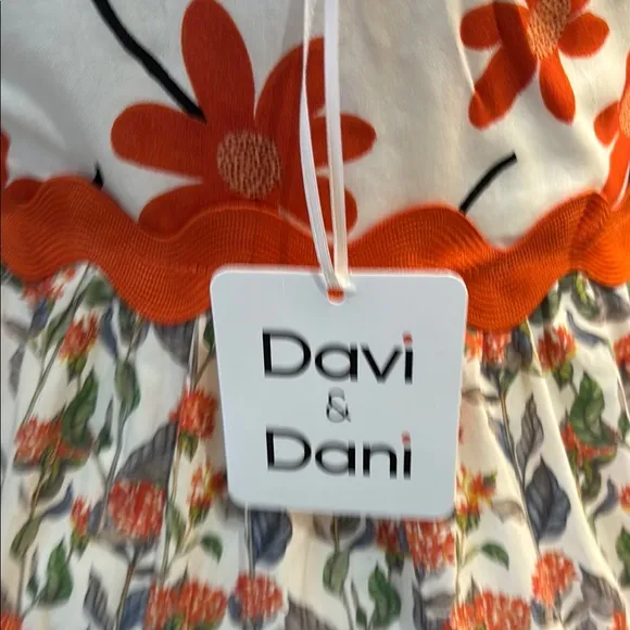 Davi &amp; Dani Retro look dress Dress with Orange Accents