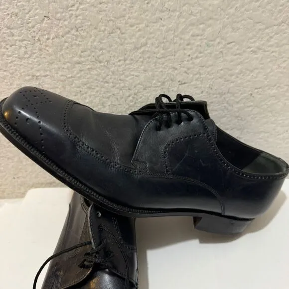 David Eden Reno black Leather Lace up Square Toe Shoes Men’s Size 11 1/2