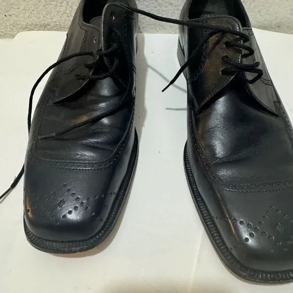 David Eden Reno black Leather Lace up Square Toe Shoes Men’s Size 11 1/2
