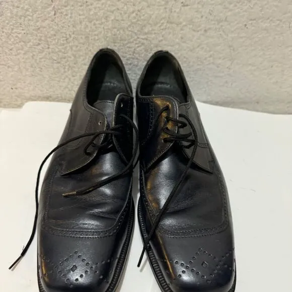 David Eden Reno black Leather Lace up Square Toe Shoes Men’s Size 11 1/2