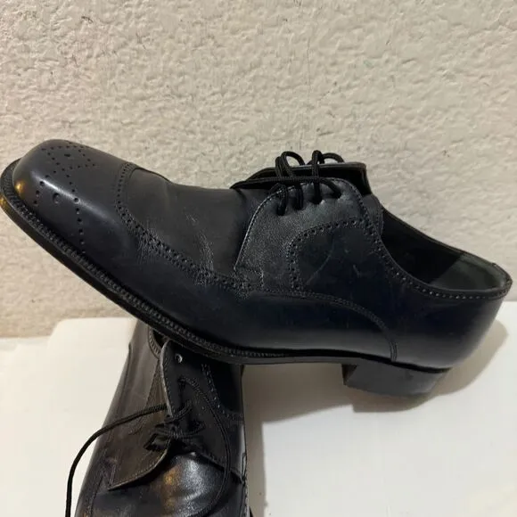 David Eden Reno black Leather Lace up Square Toe Shoes Men’s Size 11 1/2