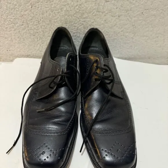 David Eden Reno black Leather Lace up Square Toe Shoes Men’s Size 11 1/2