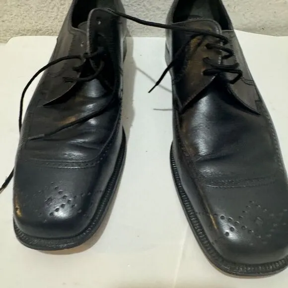 David Eden Reno black Leather Lace up Square Toe Shoes Men’s Size 11 1/2