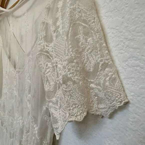 Denim &amp; Supply Ralph Lauren Vanessa Lace Ivory Maxi Dress Size SP