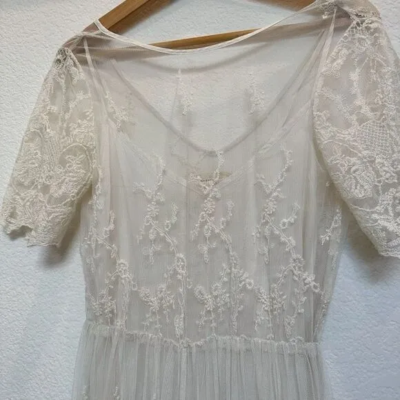 Denim &amp; Supply Ralph Lauren Vanessa Lace Ivory Maxi Dress Size SP