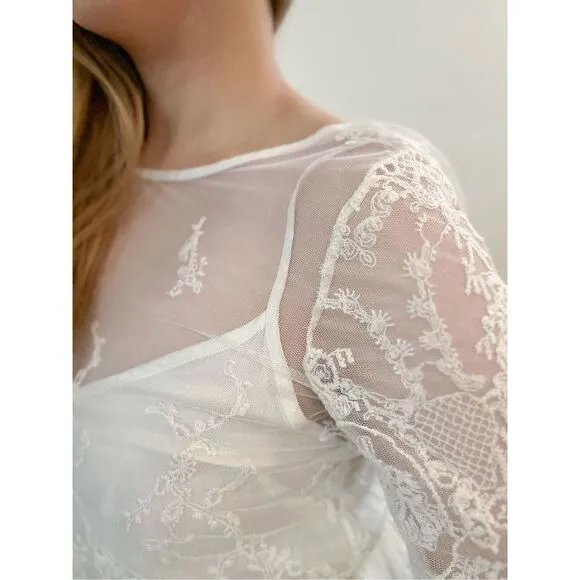 Denim &amp; Supply Ralph Lauren Vanessa Lace Ivory Maxi Dress Size SP