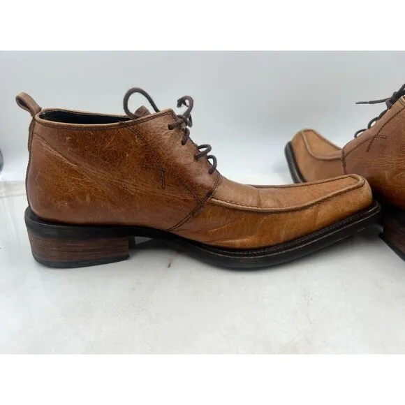 Destroy Boots Mens Sz 11 Brown Leather Lace Up Derby Spain VTG Pointy Toe
