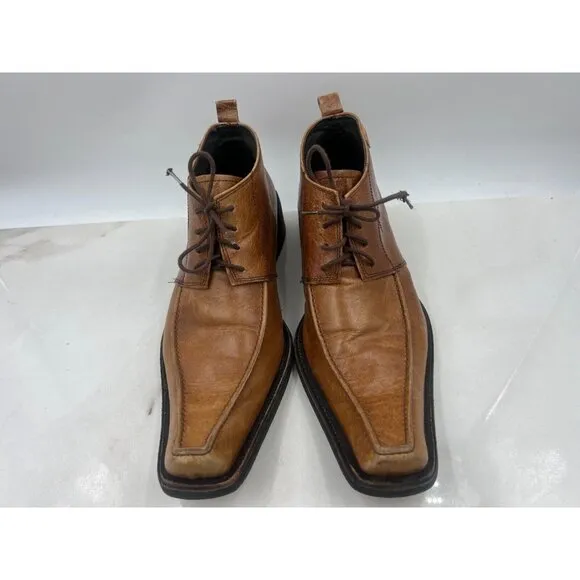 Destroy Boots Mens Sz 11 Brown Leather Lace Up Derby Spain VTG Pointy Toe