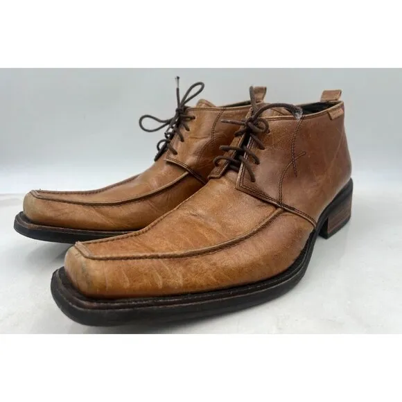 Destroy Boots Mens Sz 11 Brown Leather Lace Up Derby Spain VTG Pointy Toe
