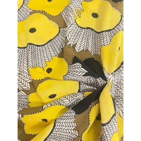 Diane Von Furstenberg DVF Yellow &amp; Multicolor Printed Silk Sheath Dress 2