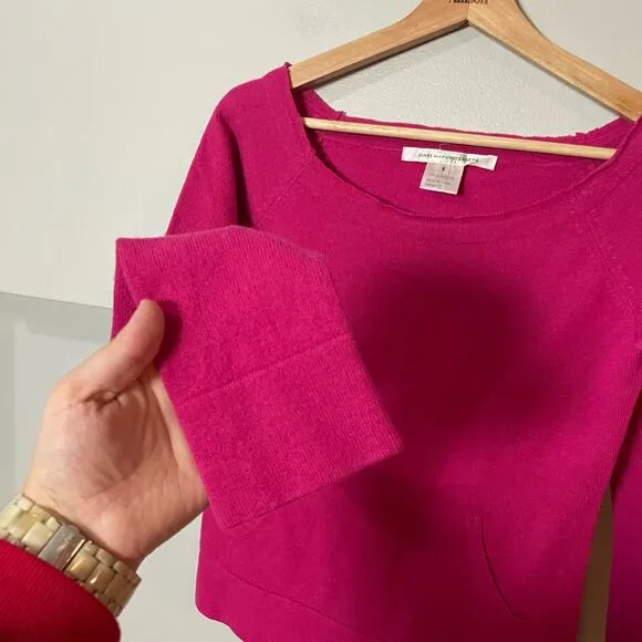 Diane Von Furstenberg VTG 100% Cashmere Y2K Wide Neck Pink Sweater SZ SMALL EUC