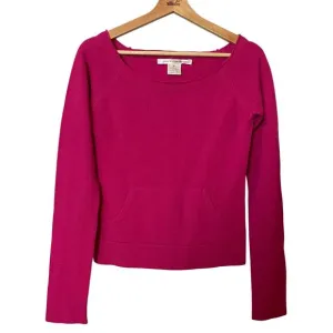 Diane Von Furstenberg VTG 100% Cashmere Y2K Wide Neck Pink Sweater SZ SMALL EUC