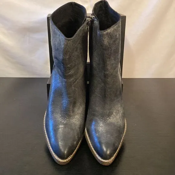 Diba True  charcoal leather side zip ankle boots size 7.5-Brand new!!