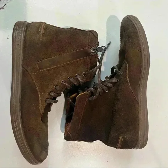 Diesel only the Brave Side Zipped Brown Ancle Boots Men's US 7 RN93243 Leather